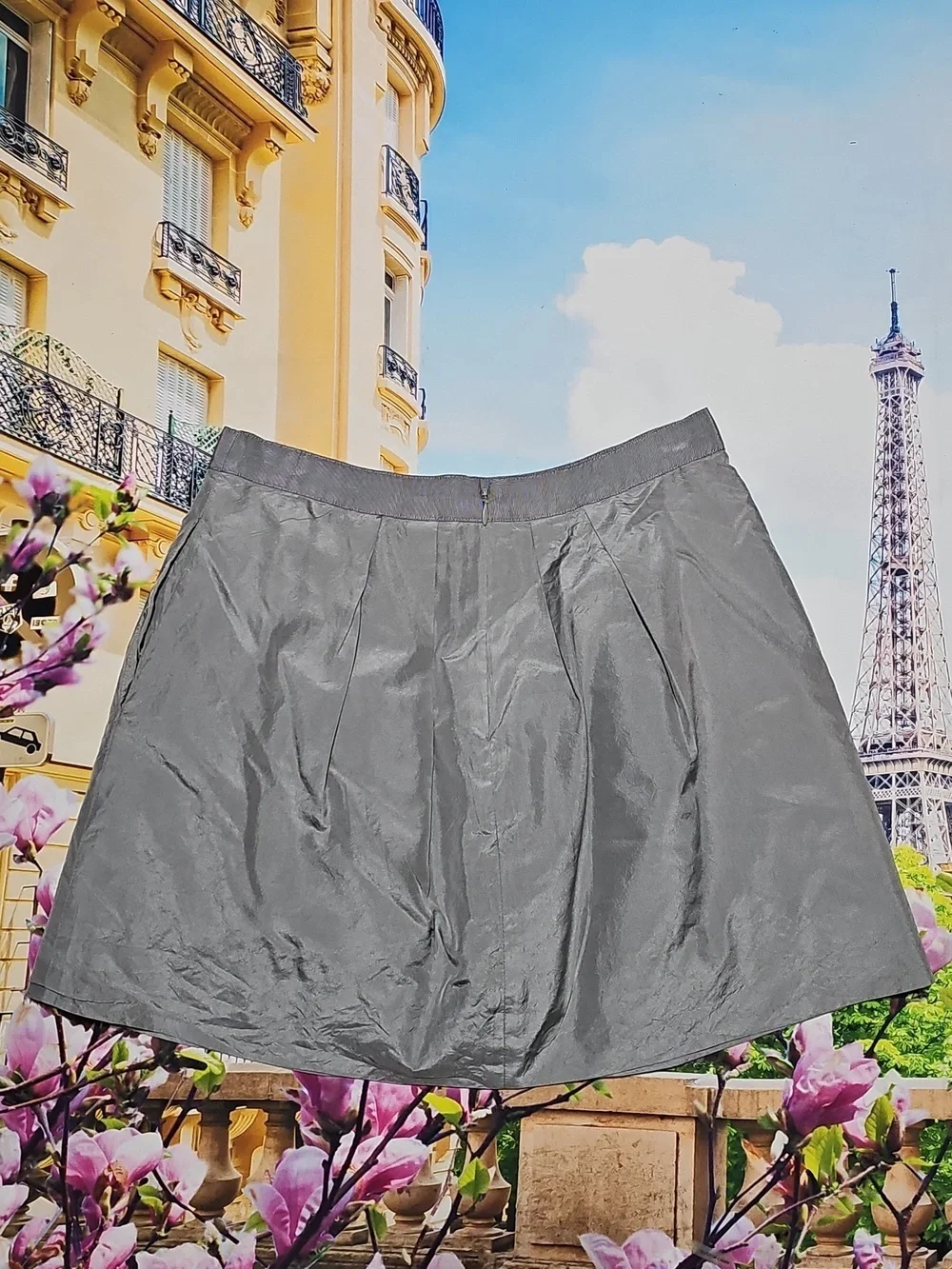 J. Crew Lined Gray Silk Mini Skirt Size 4